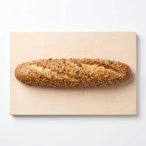 Meergranen rustiek stokbrood, verkrijgbaar in het weekend